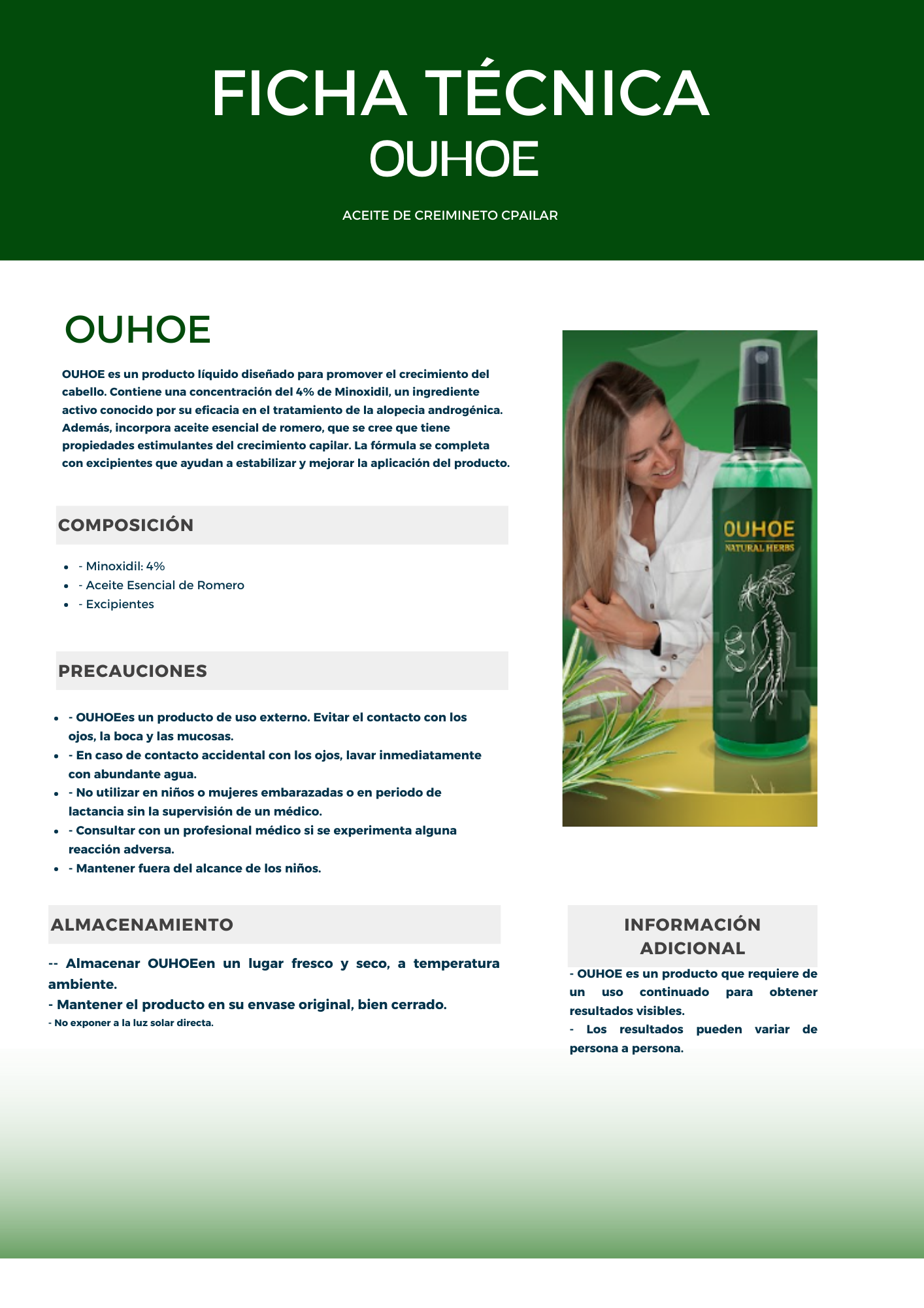 OUHOE SPRAY CAPILAR